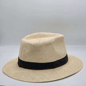 Classic Paper Fedora Hat With Black Band  Lightweight & Breathable Design Unisex